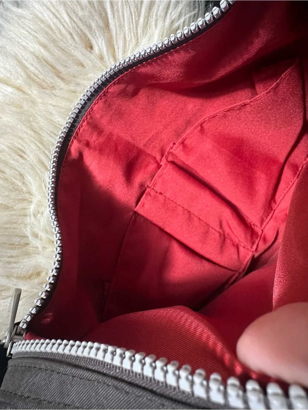 Baggallini light brown Nylon Crossbody with Triple Silver Zippers